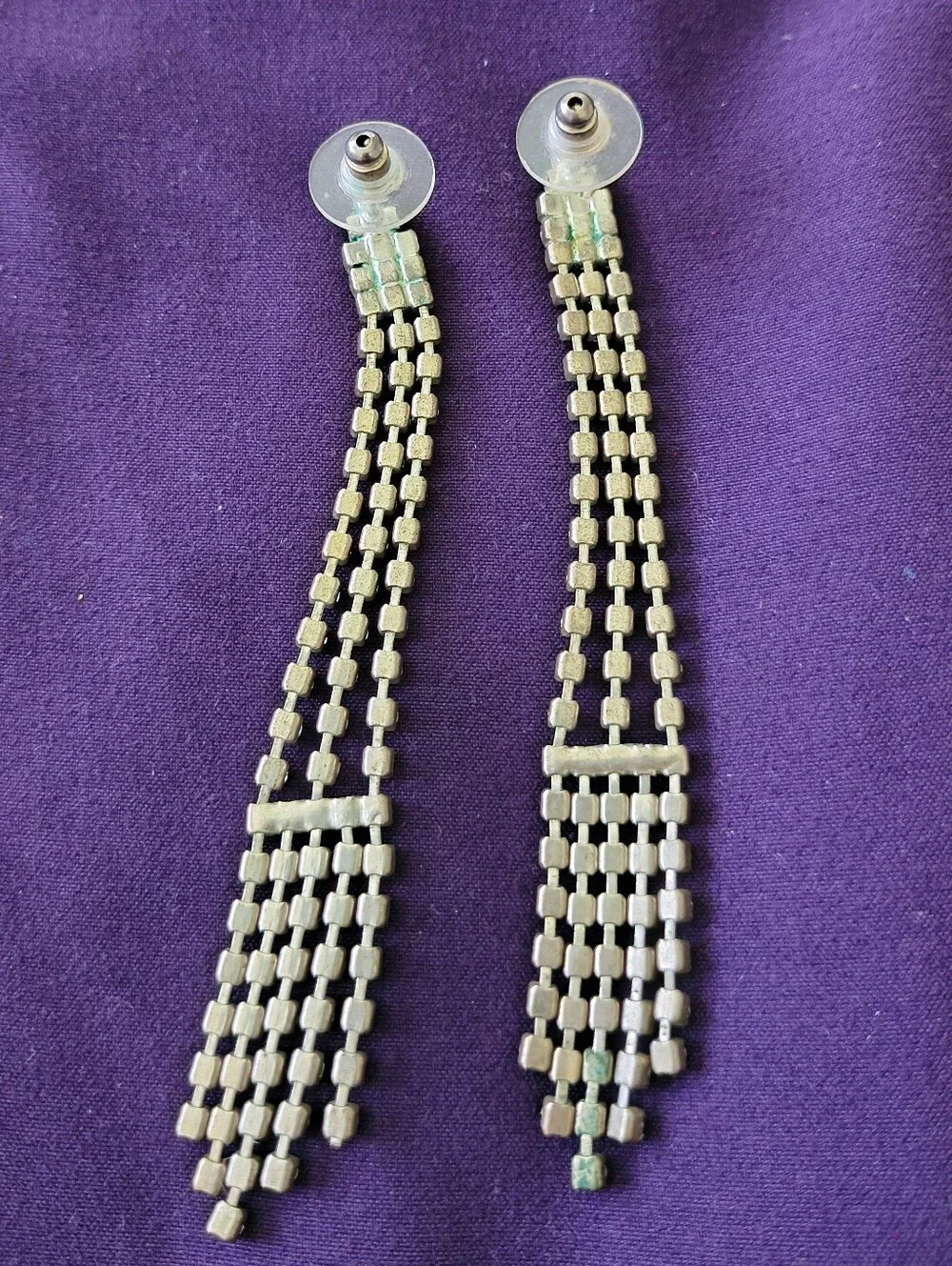 Beautiful Vintage Chandelier Dangle Rhinestone Earrings. Estate Find.